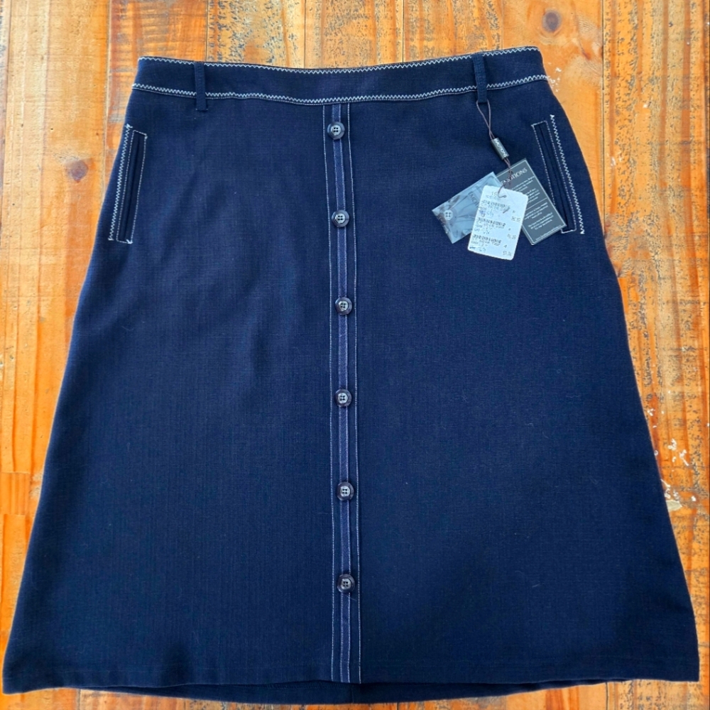 😍EMOTIONS elegant blue button-down skirt